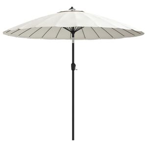 vidaXL Garden Parasol with Aluminium Pole 270 cm Sand White