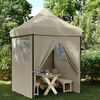 vidaXL Foldable Party Tent Pop-Up with 4 Sidewalls Taupe