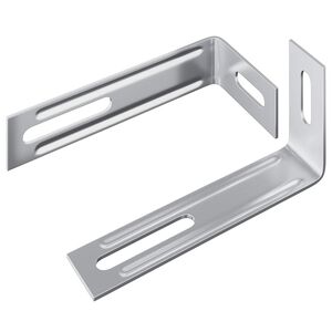 vidaXL Anti Tip Bracket 2 Silver 74.5 x 15 x 32 mm Iron
