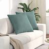 vidaXL Sofa Pillows 2 pcs Sea Green 80 x 80 cm Corduroy Fabric
