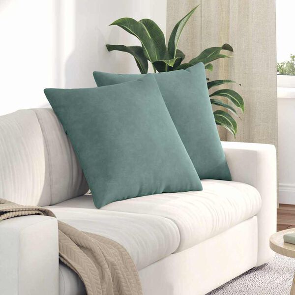 vidaXL Sofa Pillows 2 pcs Sea Green 80 x 80 cm Corduroy Fabric