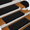 vidaXL Stair Mats 10 pcs 65x21x4 cm Black Rectangular Edge