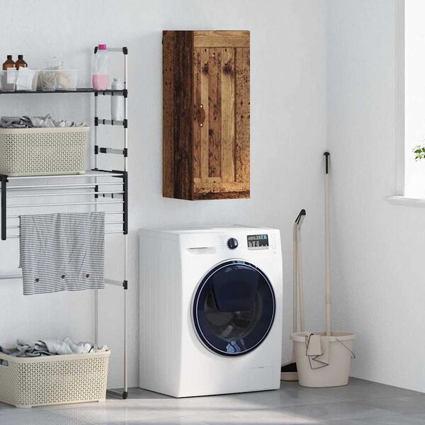 vidaXL Wall Mounted Cabinet Old Wood 34.5 x 34 x 90 cm Engineered Wood