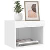 vidaXL Bedside Cabinet with LED Lights Wall-mounted White