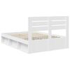 vidaXL Bed Frame with Headboard White 140 x 190 cm Solid Pine Wood