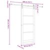 vidaXL Sliding Door Natural 83 x 202 cm Solid Pine Wood and Glass