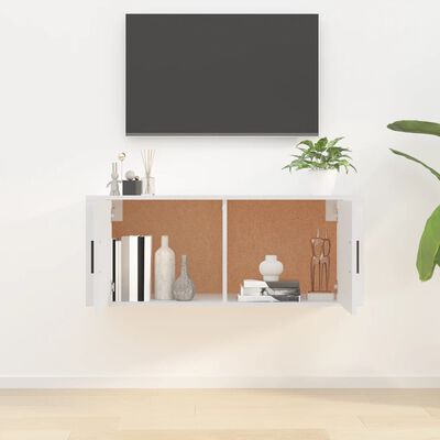 vidaXL Wall Mounted TV Cabinet White 100x34.5x40 cm