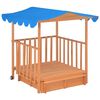 vidaXL Kids Playhouse with Sandbox Fir Wood Blue UV50