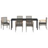 vidaXL Garden Dining Set 7 pcs Grey Poly Rattan