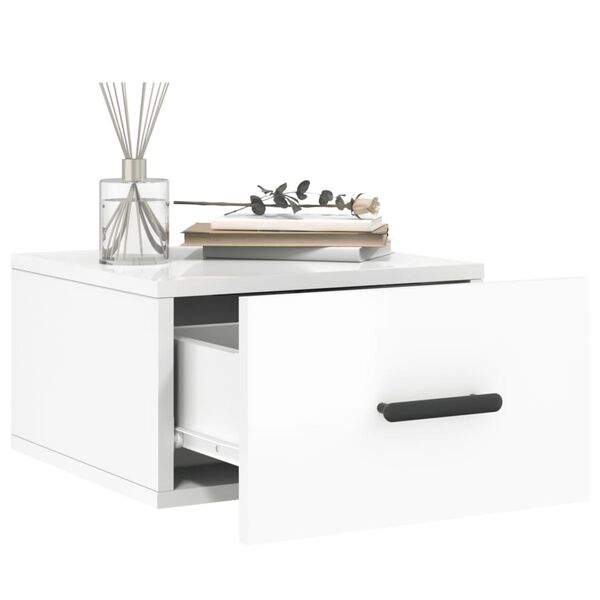 vidaXL Wall-mounted Bedside Cabinets 2 pcs High Gloss White 35x35x20 cm