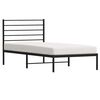 vidaXL Metal Bed Frame without Mattress with Headboard Black 107x203cm