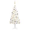 vidaXL Artificial Pre-lit Christmas Tree with Ball Set White 210 cm