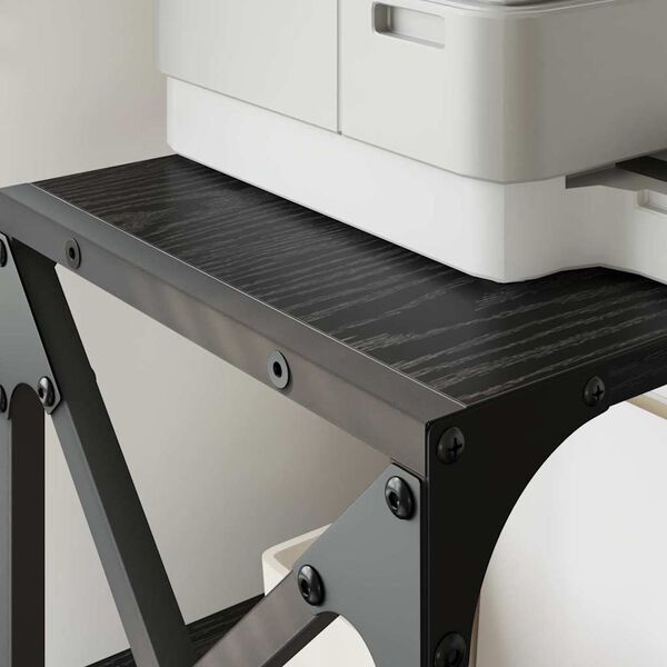 vidaXL Printer Stand Black Oak 44 x 26 x 31.5 cm Engineered Wood