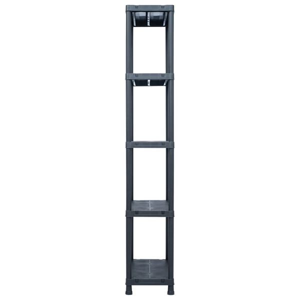 vidaXL Storage Shelf Racks 2 pcs Black 125 kg 60x30x180 cm Plastic