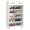 vidaXL Shoe Cabinet High Gloss White 60x35x105 cm Engineered Wood