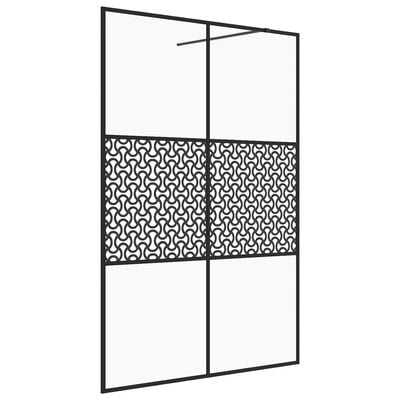 vidaXL Walk-in Shower Wall with Clear ESG Glass 140x195 cm Black