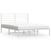 vidaXL Metal Bed Frame without Mattress with Headboard White 120x190cm