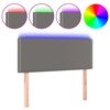 vidaXL LED Headboard Grey 80x5x78/88 cm Faux Leather