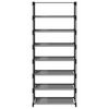 vidaXL Shoe Rack 8-Tier Grey 54x28x124 cm Non-woven Fabric