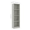 vidaXL 4-Tier Book Cabinet Concrete Grey 40x24x142 cm Engineered Wood