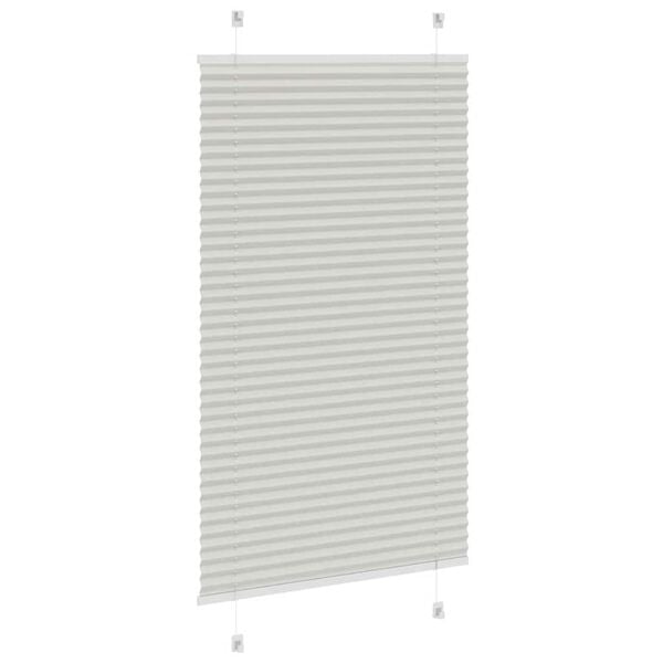 vidaXL Pleated Blind Light Grey 75x100 cm Fabric Width 74.4 cm Polyester