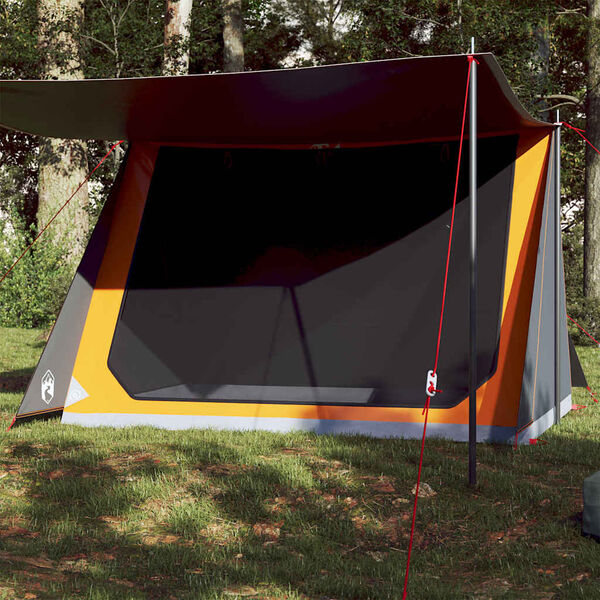 vidaXL Camping Tent 2-Person Grey and Orange Waterproof