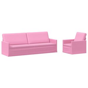 vidaXL Sofa Set 2 pcs Pink Fabric