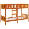 vidaXL Bunk Bed Wax Brown 80x200 cm Solid Wood Pine