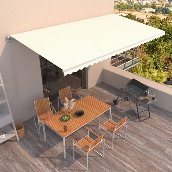 vidaXL Manual Retractable Awning 600x350 cm Cream