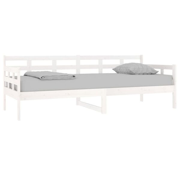 vidaXL Day Bed without Mattress White Solid Wood Pine 80x200 cm
