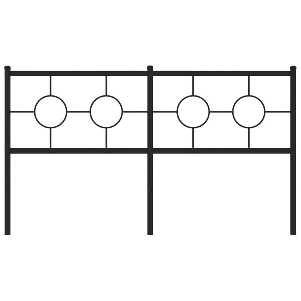 vidaXL Metal Headboard Black 150 cm