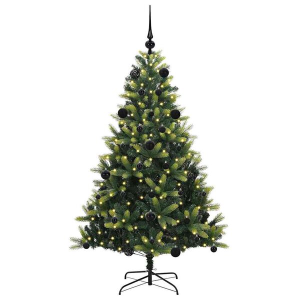 vidaXL Artificial Hinged Christmas Tree 150 LEDs Green 150 cm