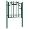 vidaXL Fence Gate with Spikes Steel 103x97 cm Green