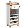 vidaXL Wine Cabinet ASKIM White 57 x 37 x 114 cm Solid pine wood