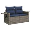vidaXL 10 Piece Garden Sofa Set with Cushions Grey Poly Rattan Acacia