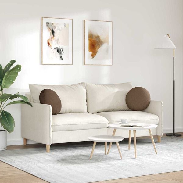 vidaXL Seat Cushions 2 pcs Brown Ø40 x 13 cm Fabric