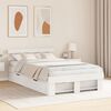 vidaXL Bed Frame with Headboard White 135 x 190 cm Solid Pine Wood