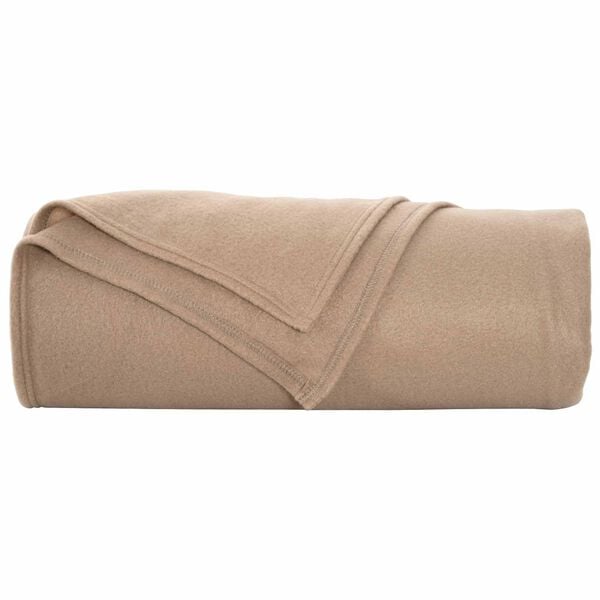 vidaXL Throw Blanket Camel 210 x 140 cm Fleece