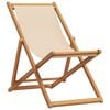 vidaXL Folding Chair Beige Solid Wood Eucalyptus and Fabric