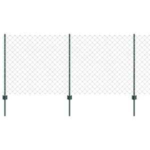 vidaXL Chain Link Fence with Post 10 x 1 m (W x H) PVC-Coated Steel