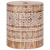vidaXL Parasol Base White Washed &Oslash;34 x 40 cm Solid Wood