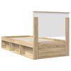vidaXL Bed Frame with Headboard Sonoma 100 x 200 cm Solid Pine Wood