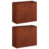 vidaXL Garden Planter 2 pcs Rusty 50 x 20 x 40 cm Weathering Steel