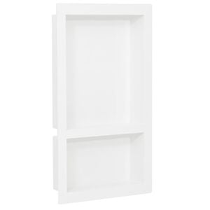 vidaXL Shower Niche with 2 Compartments High Gloss White 41x69x9 cm