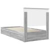 vidaXL Storage Bed with Drawer Grey Sonoma 90 x 200 cm Engineered Wood