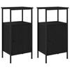 vidaXL Bedside Cabinet 2 pcs Black Oak 41 x 31 x 80 cm Engineered Wood