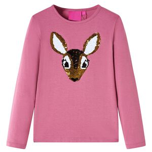 vidaXL Kids' T-shirt with Long Sleeves Raspberry 92