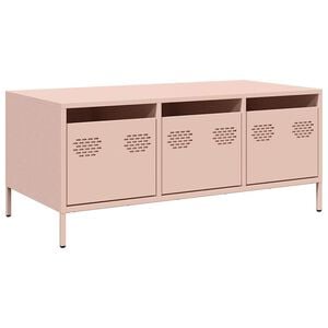 vidaXL Coffee Table Pink 101.5x50x43.5 cm Cold-rolled Steel