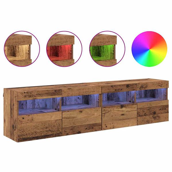 vidaXL TV Wall Cabinets 2 pcs Old Wood 80 x 30 x 40 cm Engineered Wood
