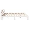 vidaXL Bed Frame with Headboard White 200 x 200 cm Solid Pine Wood